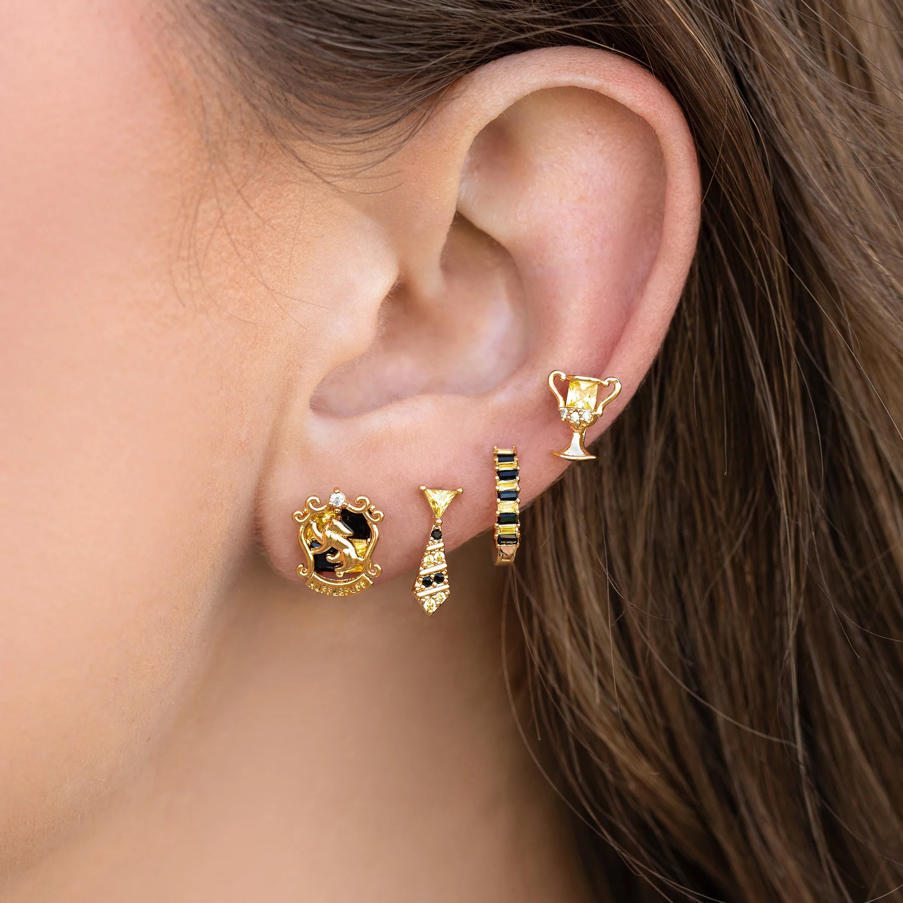 Girls Crew Hufflepuff House Earring Set - Image 2